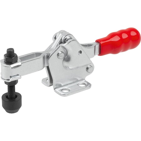 Kipp Toggle Clamp, Horizontal Foot, Standard, F2=1000, Adjustable Clamping Spind M05X40, Steel Electro K1241.01000